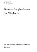 Deutsche Strophenformen des Mittelalters by Anthonius Hendrikus Touber cover