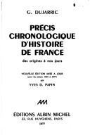 Précis chronologique d'histoire de France by Gaston Dujarric cover