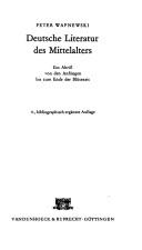 Deutsche Literatur des Mittelalters by Peter Wapnewski cover