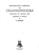 Bibliographie Sommaire Des Chansonniers Francais Du Moyen Age by Alfred Jeanroy cover
