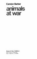 Animals at war by Carolyn Barber cover