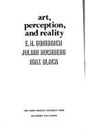 Art, perception and reality by E. H. Gombrich cover