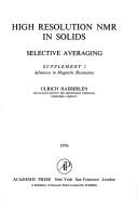 High resolution NMR in solids