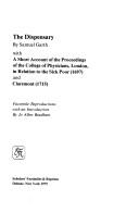 The dispensary by Sir Samuel Garth cover