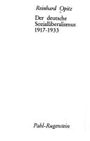 Der deutsche Sozialliberalismus 1917-1933 by Reinhard Opitz cover