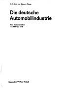 Die deutsche Automobilindustrie by Seherr-Thoss, Hans Christoph Graf von cover