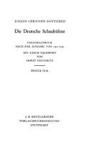 Die deutsche Schaubühne by Johann Christoph Gottsched cover