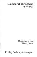 Deutsche Arbeiterdichtung, 1910-1933 by Günter Heintz cover