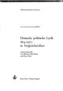 Deutsche politische Lyrik 1814-1970 in Vergleichsreihen by Mittelberg cover
