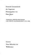 Deutsche Literaturkritik der Gegenwart by Hans Mayer cover