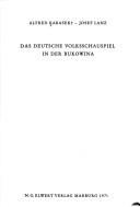Das deutsche Volksschauspiel in der Bukowina by Alfred Karasek cover