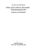 Wie deutsch bleibt Österreich? by Sündermann, Helmut cover