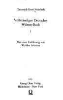 Vollständiges deutsches Wörter-Buch by Christoph Ernst Steinbach cover