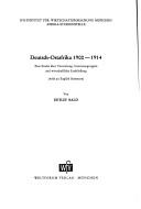 Deutsch-Ostafrika 1900-1914 by Detlef Bald cover