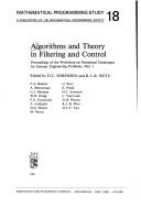 Algorithms and theory in filtering and control