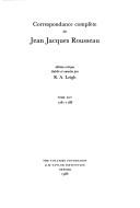 Correspondance complète de Jean Jacques Rousseau