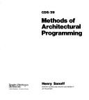 Methods of architectural programming