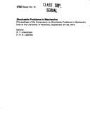 Stochastic problems in mechanics