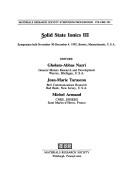 Solid-State Ionics III