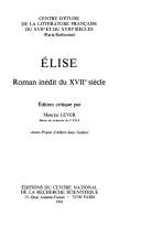 Elise by Maurice Lever cover