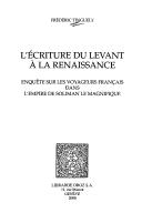 L' écriture du Levant à la Renaissance by Frédéric Tinguely cover