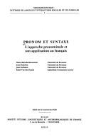 Pronom et syntaxe by Claire Blanche-Benveniste cover