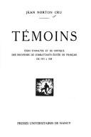 Témoins by Jean Norton Cru cover