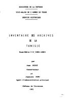 Inventaire des archives de la Tunisie by France cover