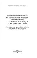 Les archives régionales by Congrès national des archivistes français (30th 1989 Saint-Brieuc, France) cover