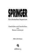 Springer: Ein deutsches Imperium by Henno Lohmeyer cover