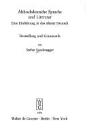 Althochdeutsche Sprache und Literatur by Stefan Sonderegger cover