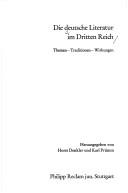 Die Deutsche Literatur im Dritten Reich by Horst Denkler, Karl Prümm, Denkler, Prumm cover