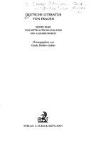 Deutsche Literatur Von Frauen Erster by G Brinker Gabler cover