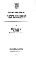 Solid Wastes (University of Chicago Geography Research Papers)