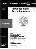 Advanced solid state photonics by OSA Topical Meeting on Advanced Solid-State Photonics, Optical Society Of America cover