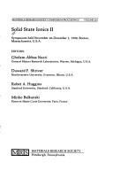 Solid State Ionics II by Gholam-Abbas Nazri cover