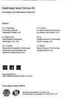 Solid-state ionic devices III