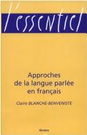 Approches de la langue parlée en français by Claire Blanche-Benveniste cover