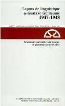 Lecons De Linguistique De Gustave Guillaume by Christine Tessier cover