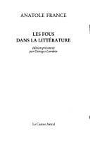 Les fous dans la littérature by Anatole France cover