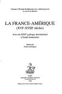 La France-Amérique by Frank Lestringant cover