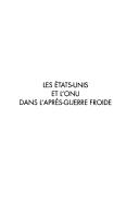 Les Etats-Unis et l'ONU dans l'après-guerre froide by Alexandra Novosseloff cover