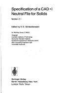 Specification of a CAD*I Neutral File for Solids by E. Schlechtendahl cover