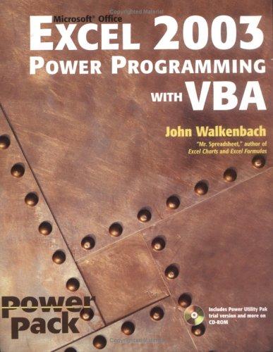 Excel 2003 power programming with VBA