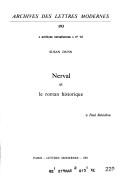 Nerval et le roman historique by Susan Dunn cover