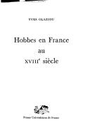 Hobbes en France au XVIIIe siècle by Yves Glaziou cover