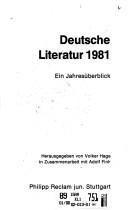 Deutsche Literatur 1981 by Volker Hage cover