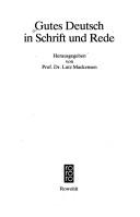 Gutes Deutsch in Schrift und Rede by Lutz Mackensen cover