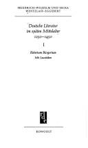 Deutsche Literatur im späten Mittelalte by Friedrich-Wilhelm Wentzlaff-Eggebert cover