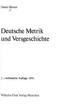 Deutsche Metrik und Versgeschichte by Dieter Breuer cover